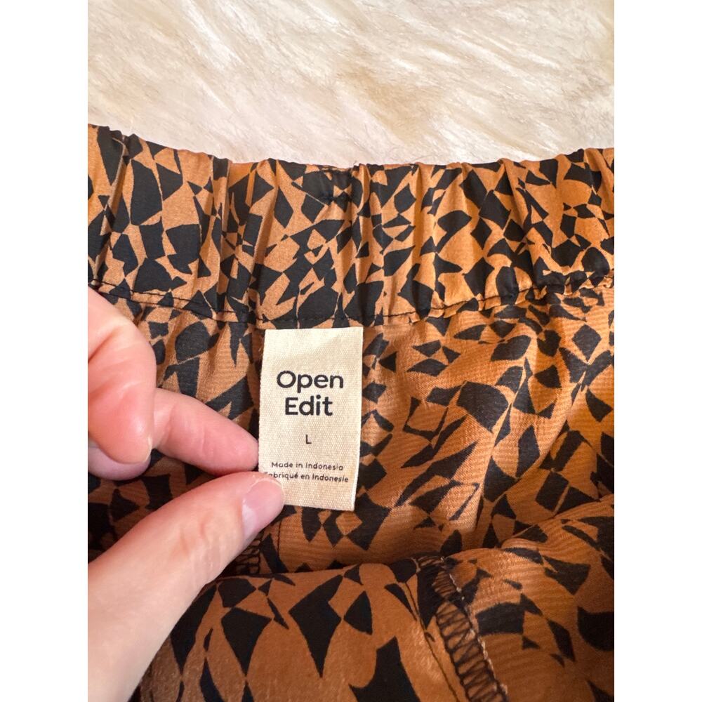 Open Edit Satin Leopard Abstract Print Satin Trou… - image 3